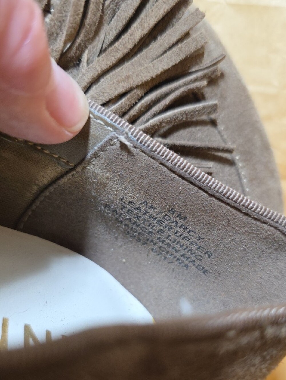 Anne Klein Taupe Suede Tassel Loafers - Picture 3 of 8
